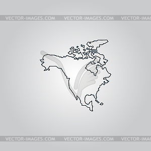 North America Map - vector clipart