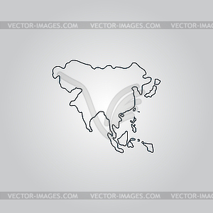 Asia map - vector clipart