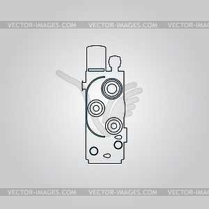 Retro Movie camera - vector clipart