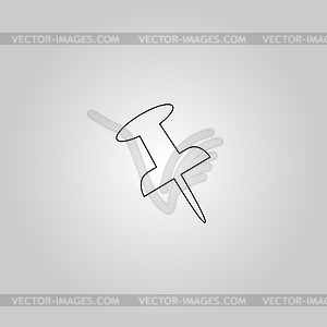 Push pin icon - vector image