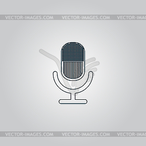 Retro microphone icon - vector clipart