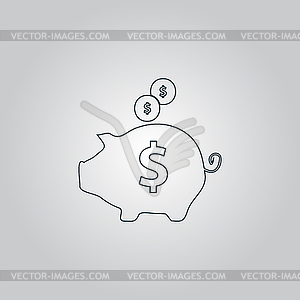 Piggy money bank - vector clipart