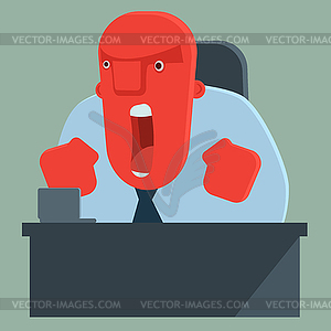 Angry boss shouting - vector image