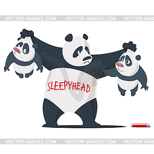 Three Pandas - vector clipart