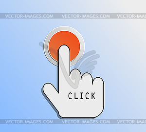 Mouse hand on grey background. Eps 10 file - vector clipart