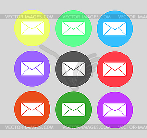 Envelope Mail icon, . Flat design style - vector clipart