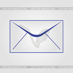 Envelope mail symbol on gray background - vector clipart / vector image