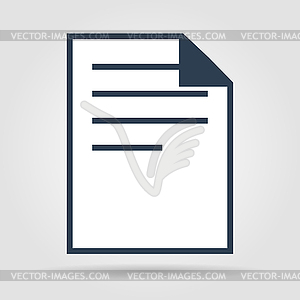 Document icon paper sheet . flat design - vector EPS clipart