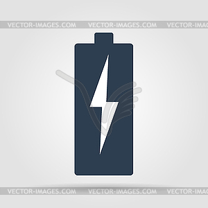 Flat Battery Sign Charging Energy Symbol Background - vector image