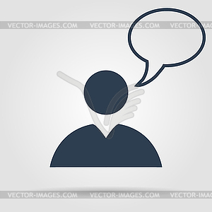 Flat long shadow icon of businessman - vector image