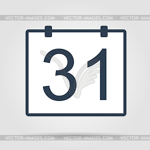 Calendar icon, . Flat design style - vector clip art