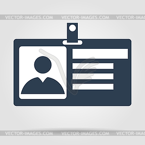 Identification card icon. Flat design style. EPS 10 - vector image