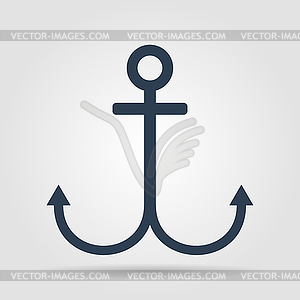 Anchor symbol on gray background - vector clipart