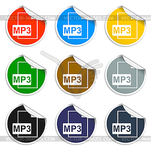 Mp3 file icon - stock vector clipart