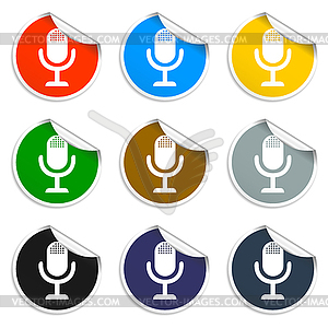 Microphone web icon, flat design - vector image