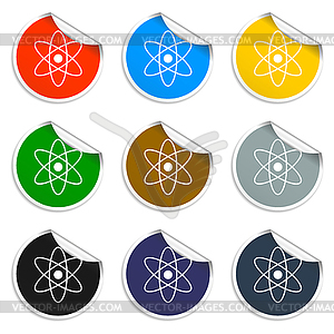Abstract physics science model icon, . Flat design - vector image