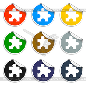 Puzzle Icon on Internet Button Original - vector clipart