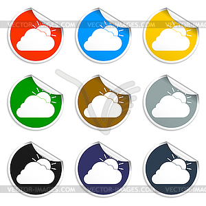 Sun cloud icon - vector clip art