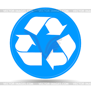 Recycle sign in white color - - vector clipart / vector image