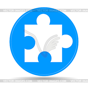 Puzzle Icon on Internet Button Original - vector clip art