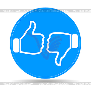 Thumb up icon, flat design - royalty-free vector clipart