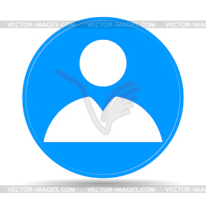 Flat long shadow icon of businessman - vector clipart