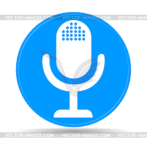 Microphone web icon, flat design - vector clip art