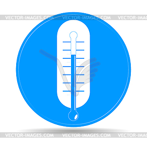 Flat style with long shadows, thermometer icon  - vector clipart