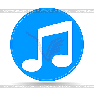 Музыка плоским Синий Простой Иконка - изображение в векторе
