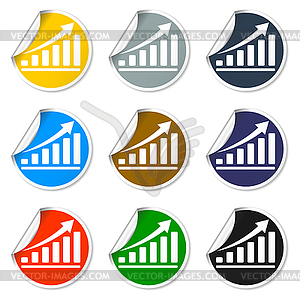 Black economic icons set - vector image