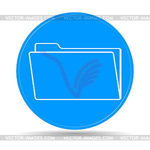 Folder blue flat web icon - vector clipart