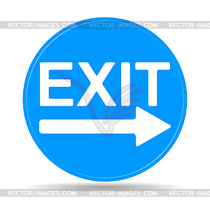 Exit icon - with shadow on light background - vector image