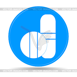 Medical pill sign icon.  - stock vector clipart