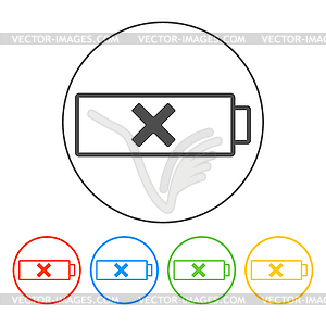 Battery icon, . Flat design style - vector clipart