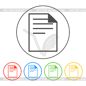 Document icon paper sheet . flat design - vector image