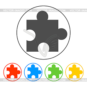 Puzzle Icon on Internet Button Original - vector EPS clipart