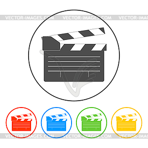 Movie clapper board, movie maker - vector clip art