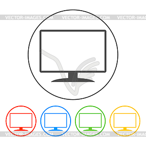 Монитор значок - графика в векторе