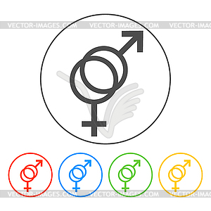 Male and female sex symbol - - vector image