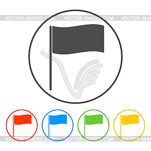 Flag icon. Location marker symbol. Flat design style - vector clip art