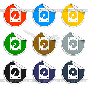 Hard disk icon - royalty-free vector image