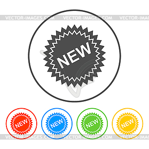 Flat New label icon, - vector image