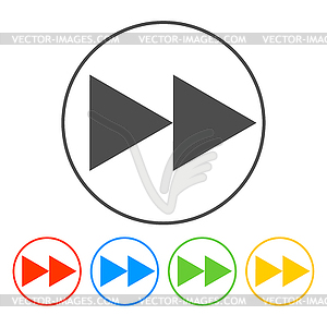Glossy multimedia icon forward - vector clipart