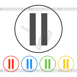Приостановить плоский значок - стоковый векторный клипарт