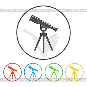 Значок телескоп - рисунок в векторном формате