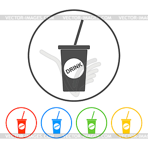 Soft drink icon - vector EPS clipart