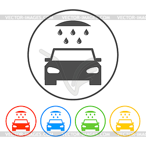 Car wash, web icon - vector clipart