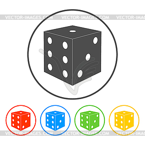 Dices sign icon. Casino game symbol - vector clip art