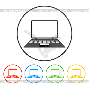 Ноутбук значок - изображение в векторе / векторный клипарт