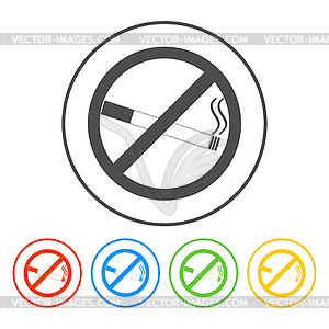 No smoking sign.  - vector image